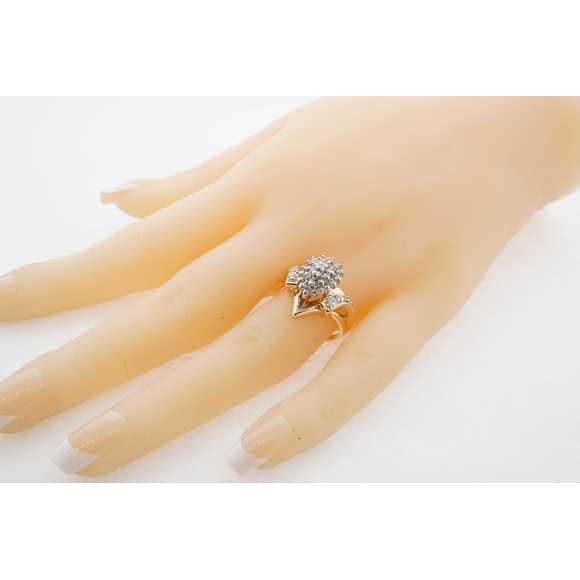Estate Sale Fine Jewelry 14k Yellow Gold Diamond Cocktail Ring Size 6.75